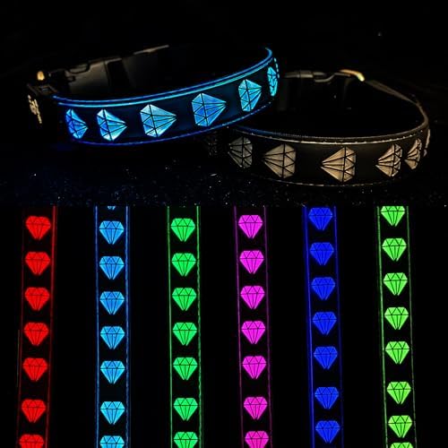 Customized Subversive USB-C led Light up Airtag Dog Collar, Subversive 3D Sunflower Design Comfortable and Soft Material,Multicolored Lighting (D-Black, L(19.7-23.6))