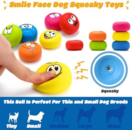 Hungdao 12 Pcs 2.25'' Squeaky Dog Balls, Rubber Latex Toys, Cute Style
