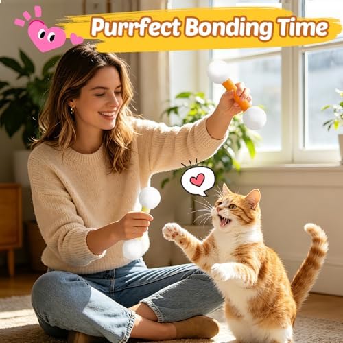 CiyvoLyeen Plush Cotton Swab Catnip Toys for Indoor Cats 6 Pack