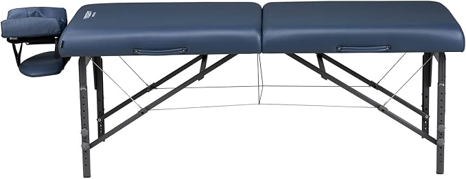 Master Massage Montclair Pro 31” Portable Massage Table Package – Memory Foam, Reiki Panels, Shiatsu Cable Release, Spa, Tattoo & Facial Bed, Royal Blue