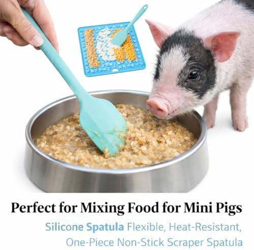 3Pcs Pig Enrichment Toys, Silicone Lick Mat for Mini Pigs with Spatula, Suction Cup Slow Feeder Enrichment Mat for Powder Slurry, Soft Food & Pellets, Toy for Mini Pigs.