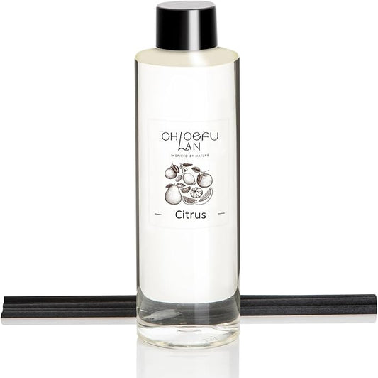 Citrus Scented Oil Diffuser Refill 6.76 fl oz Natural Essential Oil, Real Citrus! Holiday Home Fragrance for Bathroom Office Decor