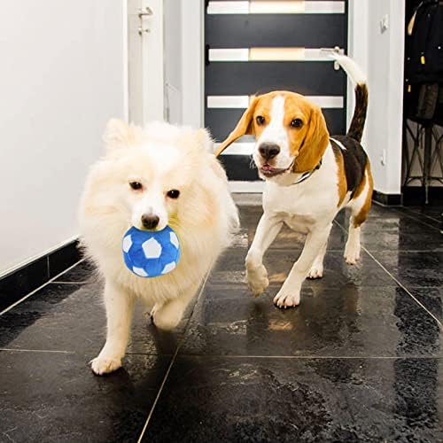 Dog Toys Balls - Chewable Plush Football for Dogs, Soft Pet Ball