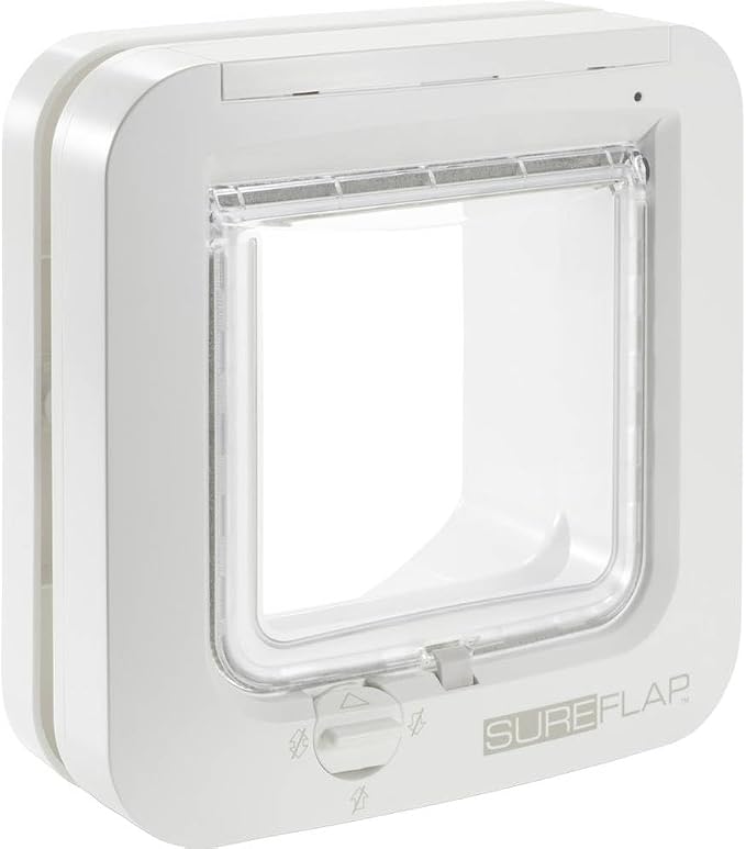 SureFlap - Sure Petcare Microchip Cat Flap, White, Scans Pet's ID on Entry, Check Your Cat's Size,Flap Opening is 4 3/4” (H) by 5 5/8” (W)