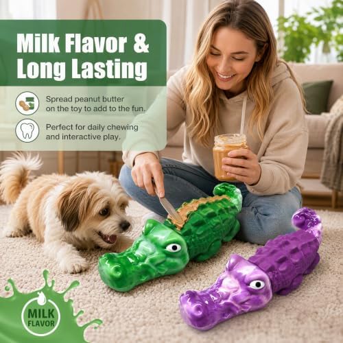 Fuufome Alligator Dog Chew Toys 2 Pack