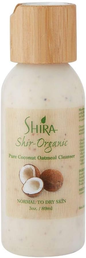 Shira Shir-Organic 4 Pack for Normal to Dry Skin - Coconut Oatmeal Cleanser, Pomegranate Toner & Apricot Moisturizer & AHA Treatment Scrub