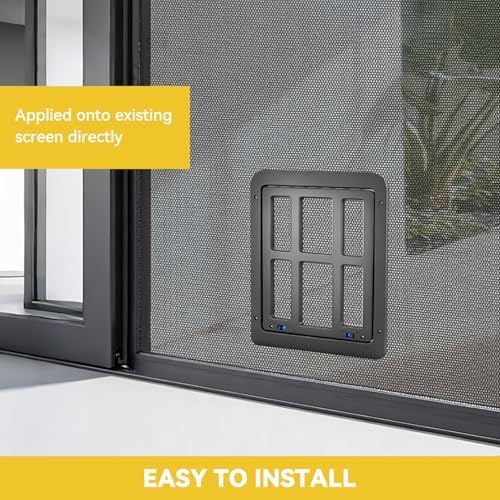 Enjoying Dog Screen Door for Sliding Screen Door, Flap Opening 11.2" x 14.4", Screen Door with Magnetic Doggie Door Built-in, Large Doggy Door for Screen Window Thin Metal Door, Lockable, Black