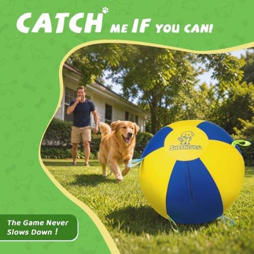 25" Large Herding Ball for Dogs with Straps & Training Whistle