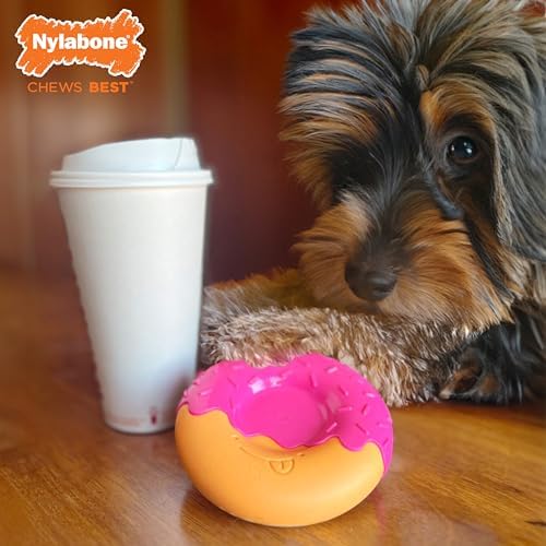 Nylabone Power Chew Donut Dog Chew Toy, Bacon Glazed Flavor, Medium