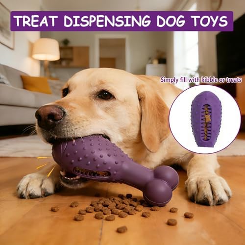 Natural Rubber Squeaky Dog Chew Toy for Aggressive Chewers