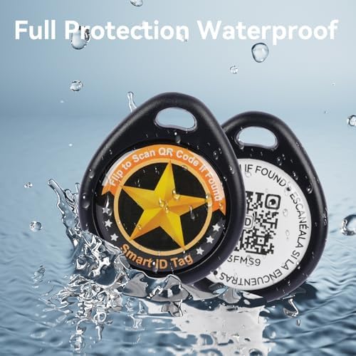 QR Code Smart Pet ID Tag for Cats Dogs - Waterproof Durable Pet Identity Tracking Accessory No Fees & Privacy Protection Personalized for Dogs and Cats (Black Pink red Blue, M)