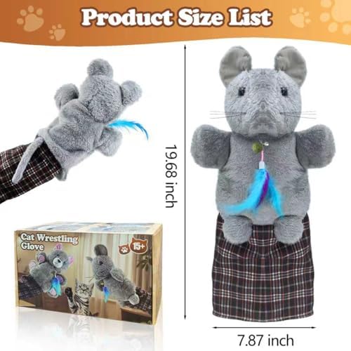 babyye Cat Wrestling Glove, Thickening Tough Padding for Safe and Fun Interactive Play, Relieve Boring Pet Safe Interactive Play