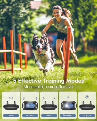 SLOPEHILL Dog Shock Collar,4200FT Dog Training Collar with Remote,Blue | IP68 Waterproof e Collar with Beep,Vibration,Safe Shock,Light,No Shock Mode,Shock Collar for Small Medium Large Dog 8-140lbs