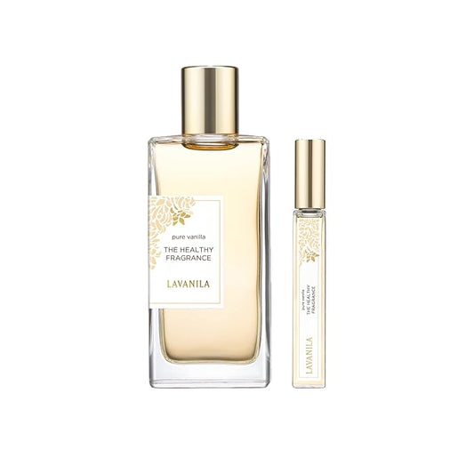 Lavanila Pure Vanilla Perfume Set for Women, 1.7 Fl Oz + 0.32 Fl Oz – Clean Vanilla Perfume, Long Lasting Women’s Eau de Parfum with Madagascar Vanilla – Natural Fragrance, Women’s Fragrances