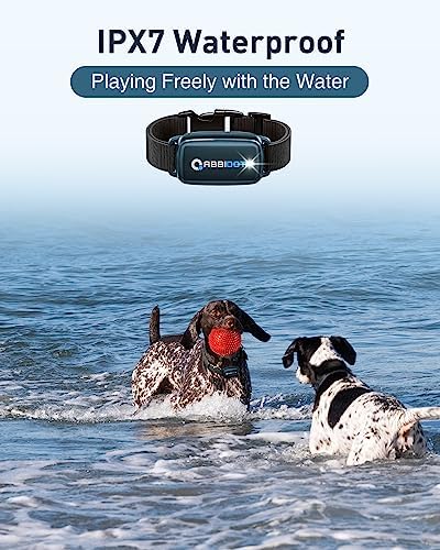 ABBIDOT Shock Collar for 2 Dogs -3300Ft 4 Training Modes Dog Training Collar with IPX7 Waterproof, Nihgt Light, Safety Lock, Rechargeable E-Collar for Small Medium Dogs (15-120 lbs)，Navy Blue Black