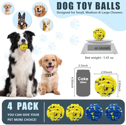 Magicorange Dog Balls 4 Pack Tennis Ball Toys Dog Toy