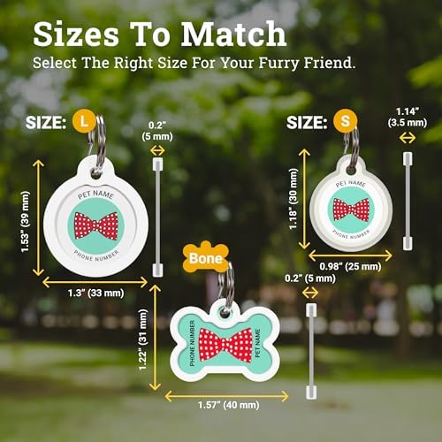QR Code Dog Tag Personalized Pet Id Silent Cat Tags Engraved Name Plate with Online Profile («Perfect Bow»)