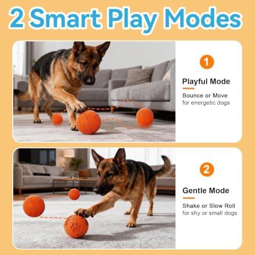 Interactive Dog Toy Ball, Smart Automatic Moving Dog Toy for Medium Large