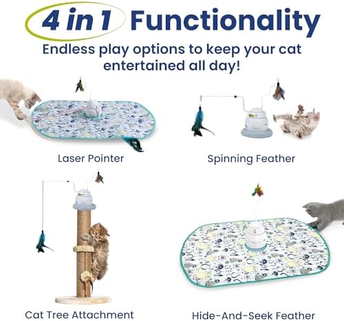 PAWSPIK Interactive 4-in-1 Laser Hide & Seek Rechargeable Automatic Cat Toy