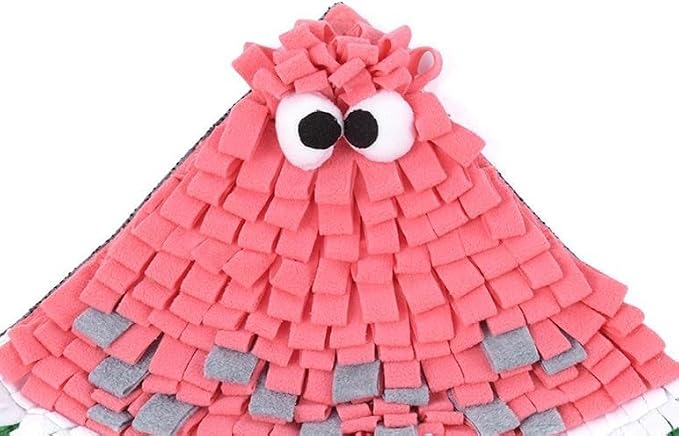 Ferret Cats Snuffle Mat Fleece Foraging Mats Interactive Feeding Toy Small Animal Rabbit Guinea Pig Rat Hamster Anti Slip Treat Dispenser Slow Feeder (Watermelon)