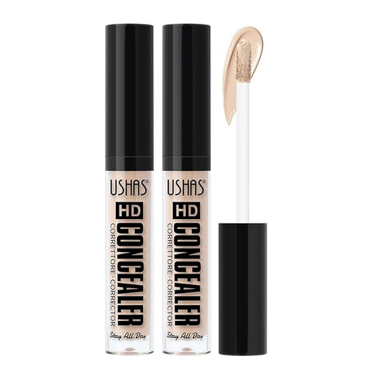 USHAS 2PCS Concealer Makeup, Lightweight, Full Coverage, Long Lasting, Conceals, Matte Liquid Foundation for Face, Eye, and Acne Scar Cover (S10, 2PCS)