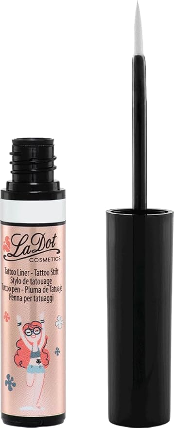 LaDot Temporary Tattoo Liner Pen – Fine Tip Waterproof Body Art Marker for Drawing Custom Skin Designs – Ideal for Temporary Tattoos, Festivals, Parties & More (White)