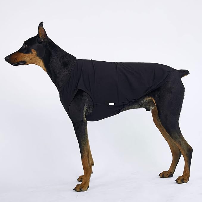 Dog Sleeveless Tank Top Cotton Shirts for Dogs Plain Sleeveless T-Shirts Soft Breathable Cool Dog Shirt pet Clothes (2X-Large, Black)