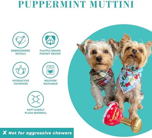 Haute Diggity Dog Puppermint Muttini Plush Dog Toy, Cocktail Parody Toy