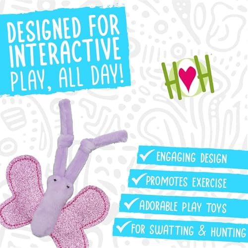HuggleKats Cat Toys - Kitten Toys for Bored Indoor Cats, Perfect for Moving, Exercise, Biting & Chewing - Bindies (2 Pack)