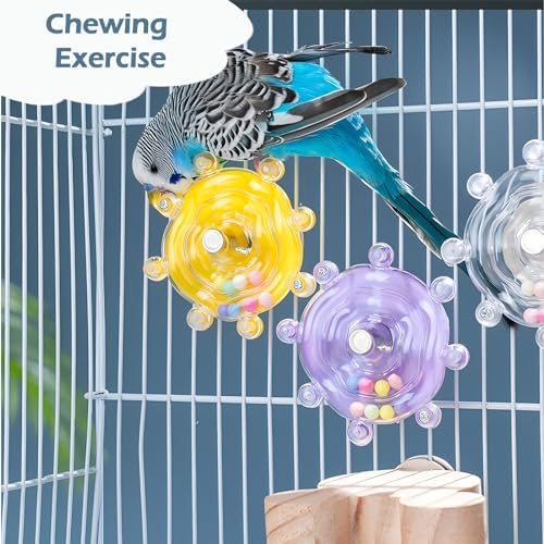 3pcs Bird Toys for Parakeets, Colorful Spinner Wheel (Rondom Color)