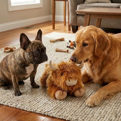Fuzzl Super Soft Dog Toy Harry Highland Cow Large