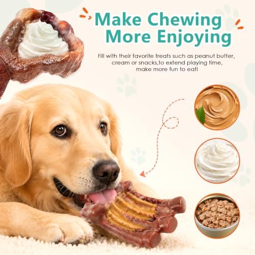 Fuufome Tough Dog Chew Toys for Medium & Large Aggressive Chewers, 2 Pack