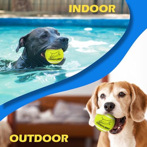 EXPAWLORER Squeaky Tennis Balls for Dogs-12 Pack High Elastic Dog Toy Balls