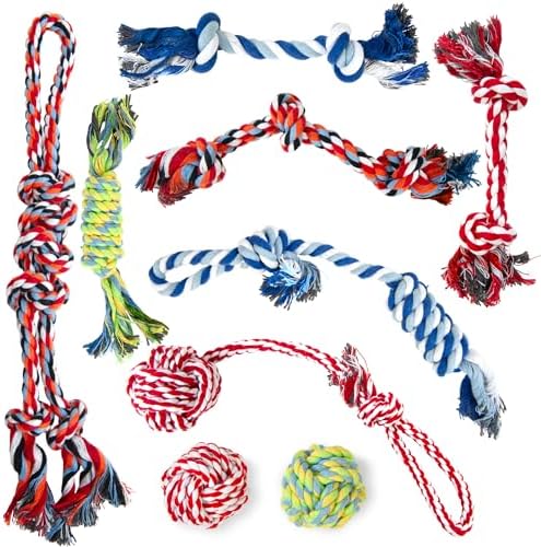TwoEar Dog Rope Toy 9 Pack - Puppy Teething Toys for Small Medium Breed