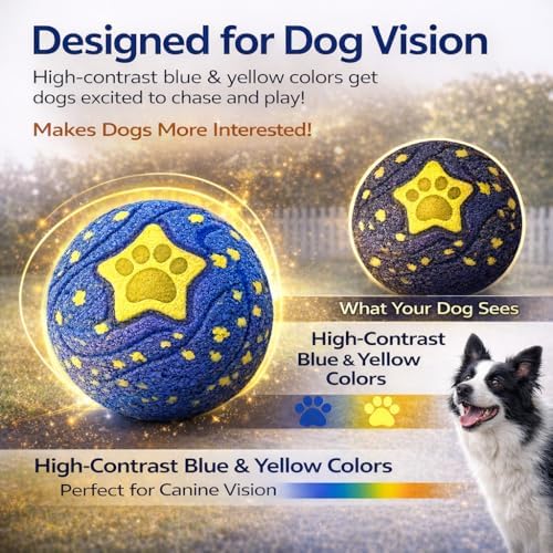 Interactive Dog Ball Toy for Medium & Large, Automatic Moving TPU