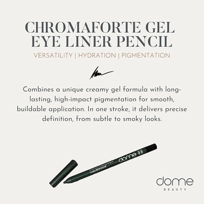 dome BEAUTY Black Gel Eye Liner Pencil - Black Eyeliner Gel for Precise Application, Long-Lasting, Smudge-Proof, Clean Beauty, Smooth Formula, Vegan, Ninja Black Eyeliner Pencil 0.05oz