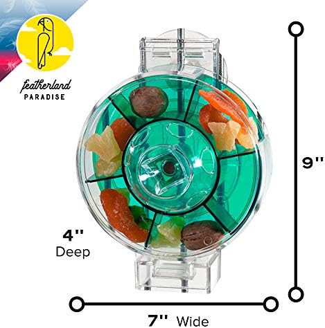 Featherland Paradise - Creative Foraging Systems Bird Cage Feeder (Gen II) - Extra Large- Intermediate Level Foraging Wheel - Interactive Bird Feeder for Large Birds