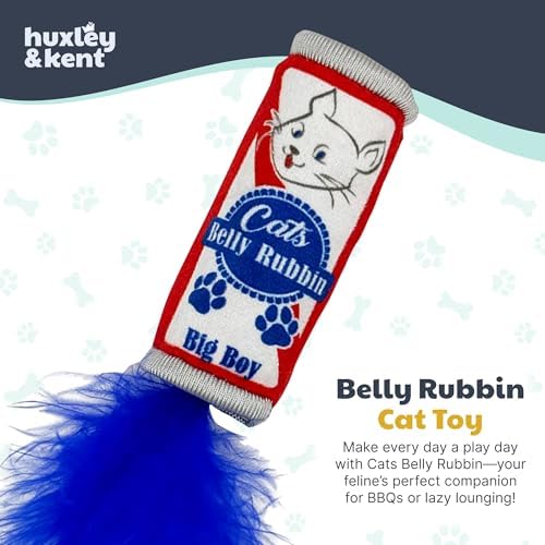 Huxley & Kent Plush Crinkle Catnip Cat Toy, Cats Belly Rubbin