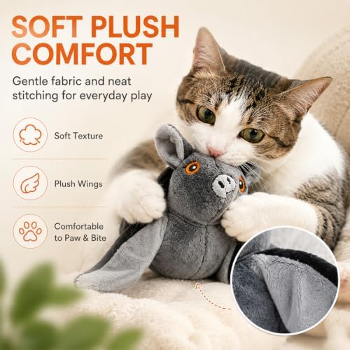 Flying Bat Dog Toy, 2026 New Interactive Flying Bat Toy for Dogs with Flapping Wings, Realistic Flight Motion and Chirping Sound, Indoor Chase Toy for Exercise, Play and Boredom Relief (Sparrow)