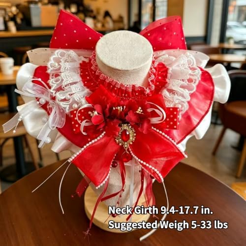 Cat Dog Lace Bow Collar Luxury Elastic Neckline (#7)