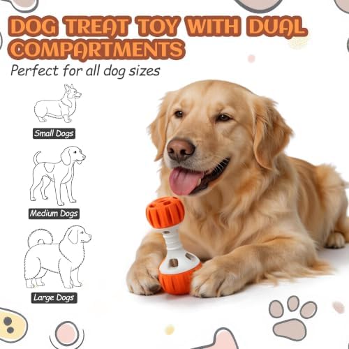 ALL FOR PAWS Dog Frozen Treat Toy, Dog Puzzle Food Ball Toy for Medium Large Dogs, Reusable Treat Dispensing Dog Toys to to Keep Them Busy and Reduces Anxiety, Dog Licking Toy, Easy to Clean
