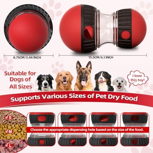 Mankoda Interactive Dog Puzzle Toy, Rolling Treat Dispenser Slow Feeder