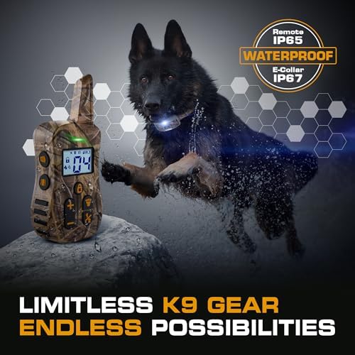 INVIROX Ultra K9 Dog Shock Collar, 124 Levels, Night Light, IP67 Waterproof (Camo, 2 Dog)