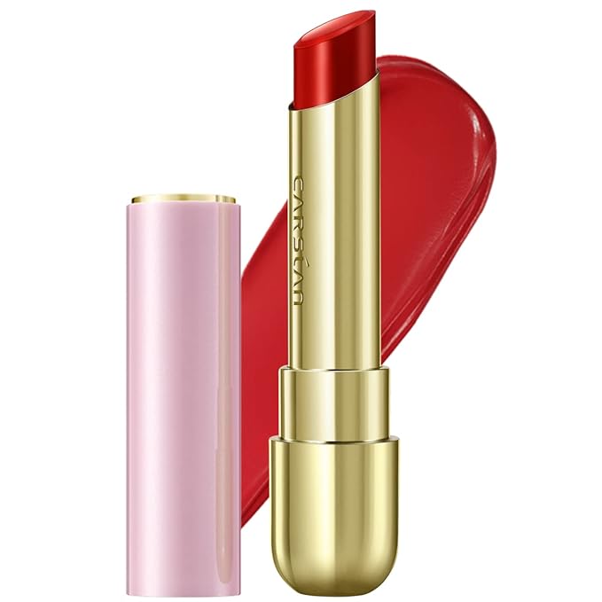 CARSLAN Moisturizing Creamy Lipstick, Long-lasting High Pigmented Lip Color, Smooth, Hydrating, Pink Rose, 08