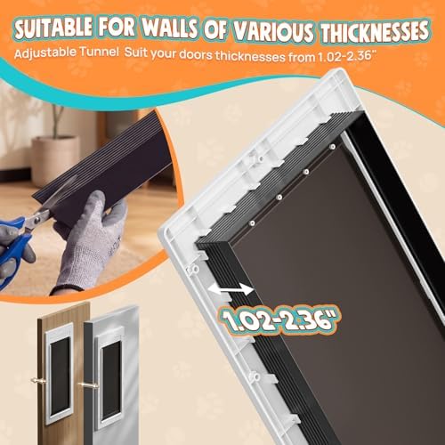 Plastic Dog Door for Door, Medium Doggy Door for Pets Up to 45 LB