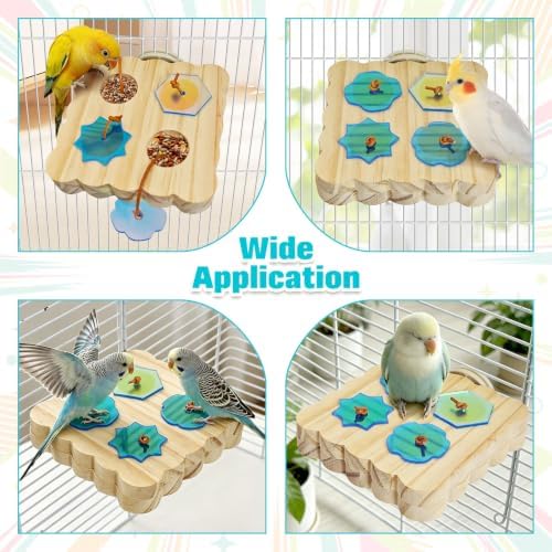 PINVNBY Wooden Bird Foraging Toys Interactive Parrots Foraging Toys