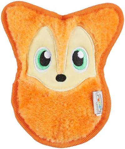Outward Hound Durablez Minis Tough Chew Plush Squeaky Dog Toy, Fox, 6.3"