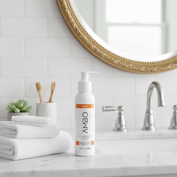 A.M.B.O. Clean Skin Clarifying Cleanser | Clean-Label Facial Cleanser with Aloe, Geranium & Eucalyptus | Removes Oil, Makeup & Buildup | Vegan & Cruelty-Free