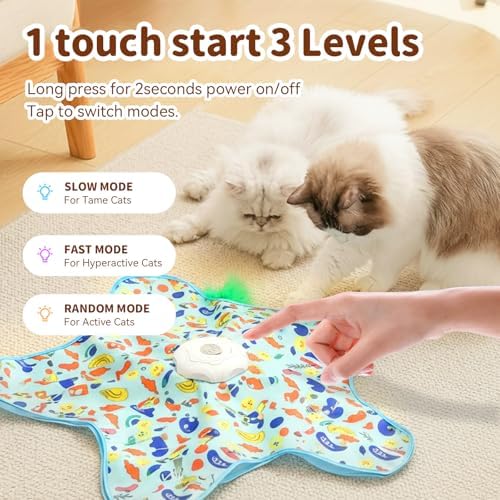 Interactive Touch Activated Hide and Seek Cat Toys for Indoor Cats, Green