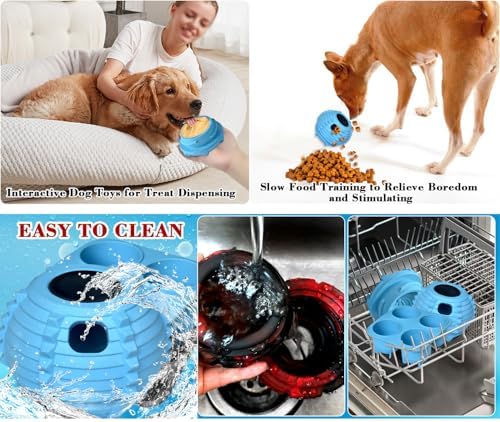 XHX Dog Toy to Keep Your Pup Busy and Distracted - Safe for Dogs - Low-Mess Design - Dog Toys for Medium and Large Dogs 25-75 lbs(Blue, M)